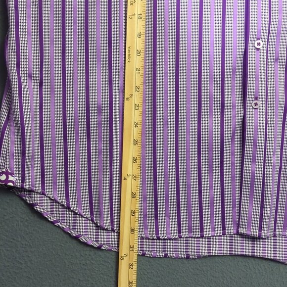 Robert Graham Shirt Men's 4XL Purple Flip Cuff Long Sleeve Button Up - Picture 7 of 11